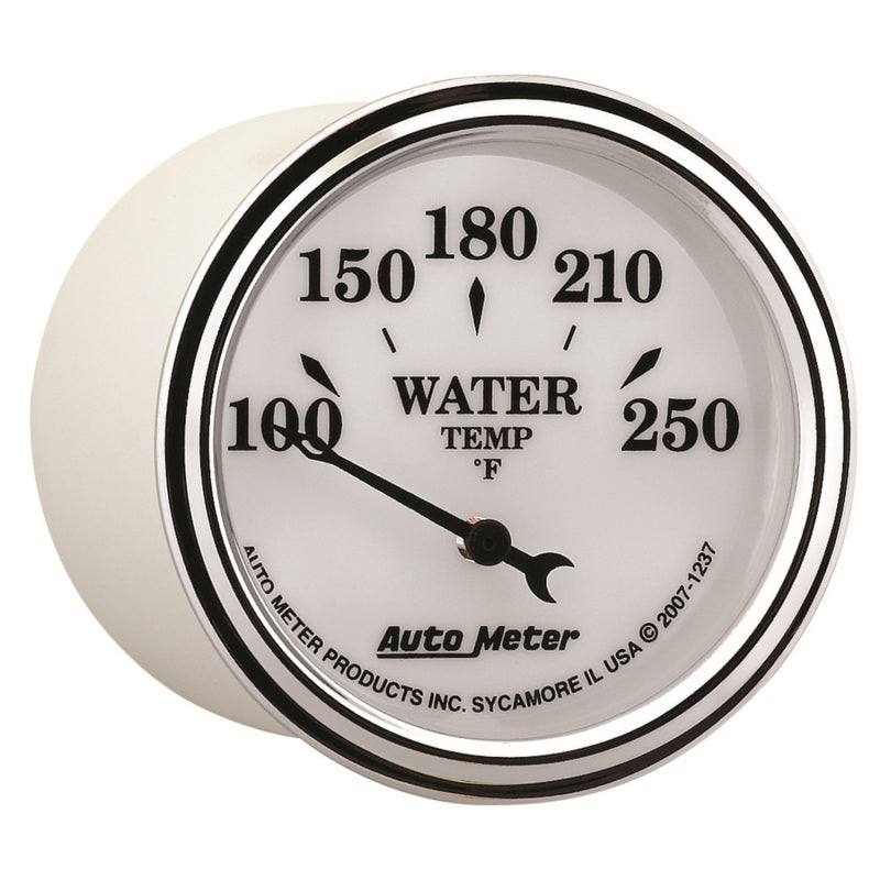 AutoMeter Gauge Water Temp 2-1/16in. 250 Deg. F Elec Old Tyme White II 1237
