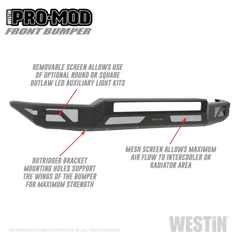 Westin 14-21 Toyota Tundra Pro-Mod Front Bumper - Tex. Blk Westin