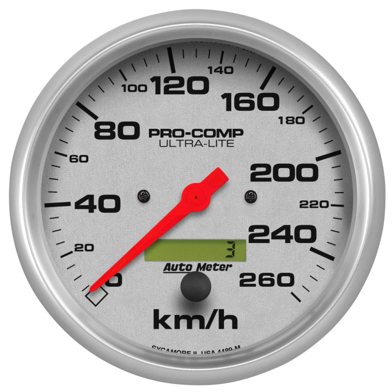 Autometer Ultra-Lite 5 inch 260 KPH In Dash Speedo 4489-M