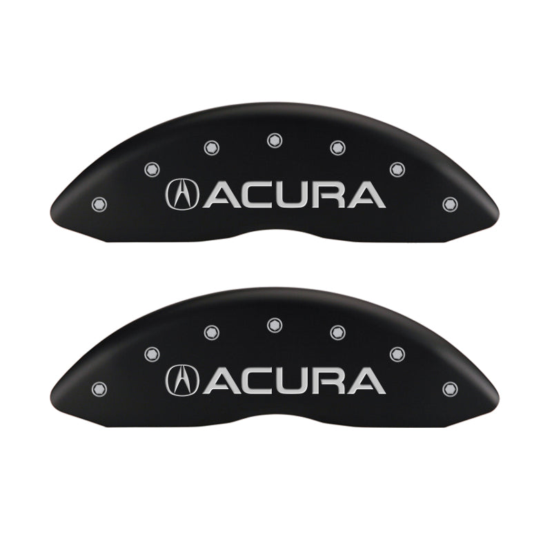MGP 4 Caliper Covers Engraved Front & Rear Acura Red finish silver ch MGP
