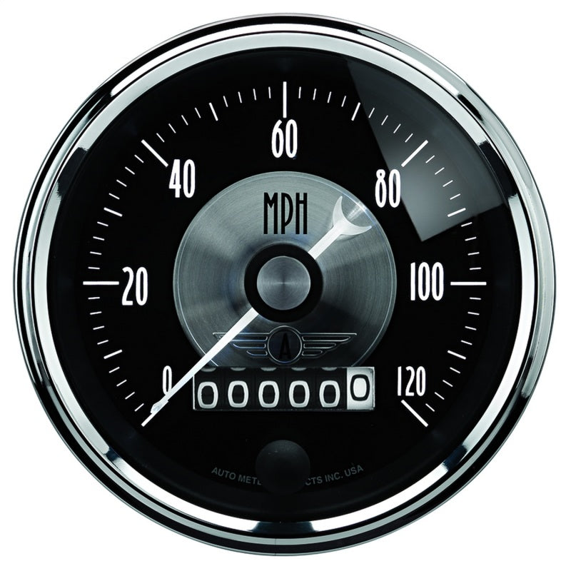 Autometer Prestige Series Black 3-3/8in 120mph Electronic Programmable Speedometer Gauge 2088