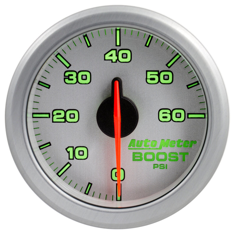 Autometer Airdrive 2-1/6in Boost Gauge 0-60 PSI - Silver 9160-UL