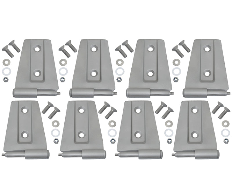 Kentrol 07-18 Jeep Wrangler JK Door Hinge Set 8 Pieces 4 Door Bare Grey - eliteracefab.com