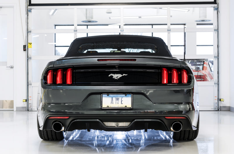 AWE Tuning S550 Mustang EcoBoost Axle-back Exhaust - Touring Edition (Chrome Silver Tips) AWE Tuning
