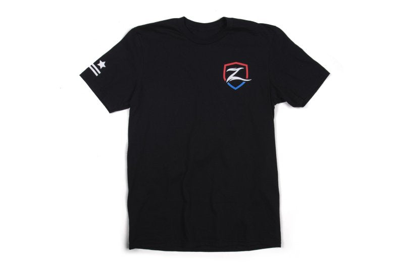 Zone Offroad Black Premium Cotton T-Shirt with Patriotic Zone Logos - Small - ZONU9162S