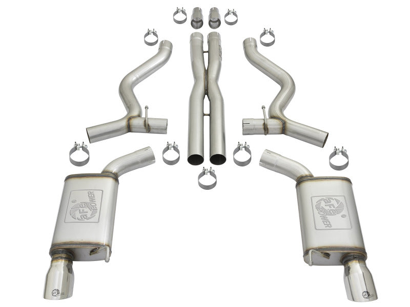 aFe MACHForce XP 3in Sport Tone Cat-Back Exhausts w/ Polished Tips 15-17 Ford Mustang V6/V8 aFe