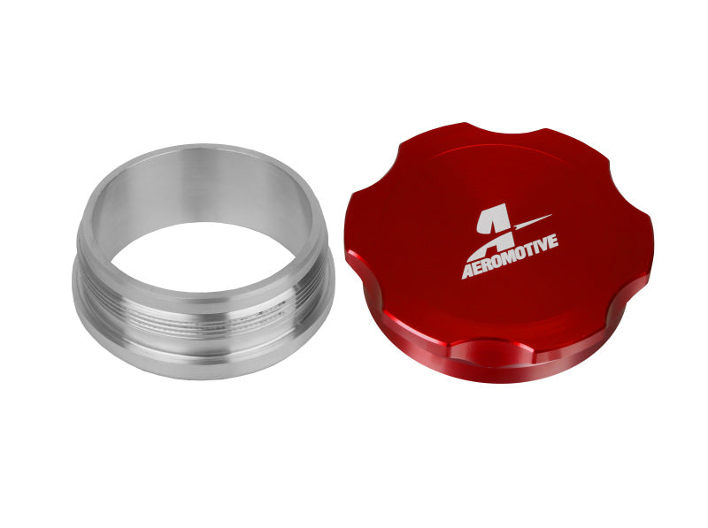 Aeromotive 18708 3 inch billet weld-on fuel cell fill cap red anodized for custom fuel cells