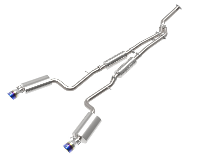 aFe POWER Takeda 16-17 Lexus IS200t L4-2.0L (t) 2.5in-3in 304 SS CB Exhaust w/ Blue Tip aFe