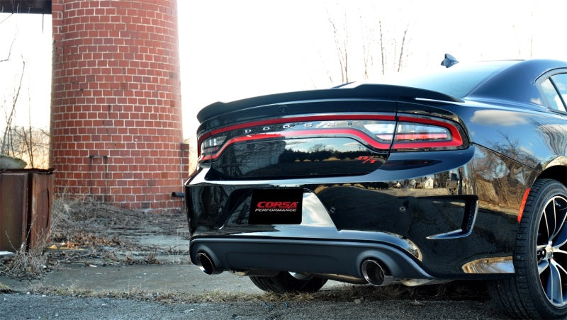 Corsa 15-16 Dodge Charger SRT / Scat Pack / R/T 6.4L Polished Sport Cat-Back Exhaust - eliteracefab.com
