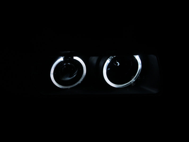 Anzo projector halo headlights clear lens black housing for 1992-1998 BMW 3 Series E36 121325