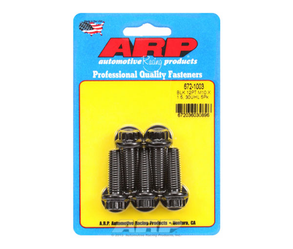 ARP M10 x 1.50 x 30 12pt Black Oxide Bolts (5/pkg) - eliteracefab.com
