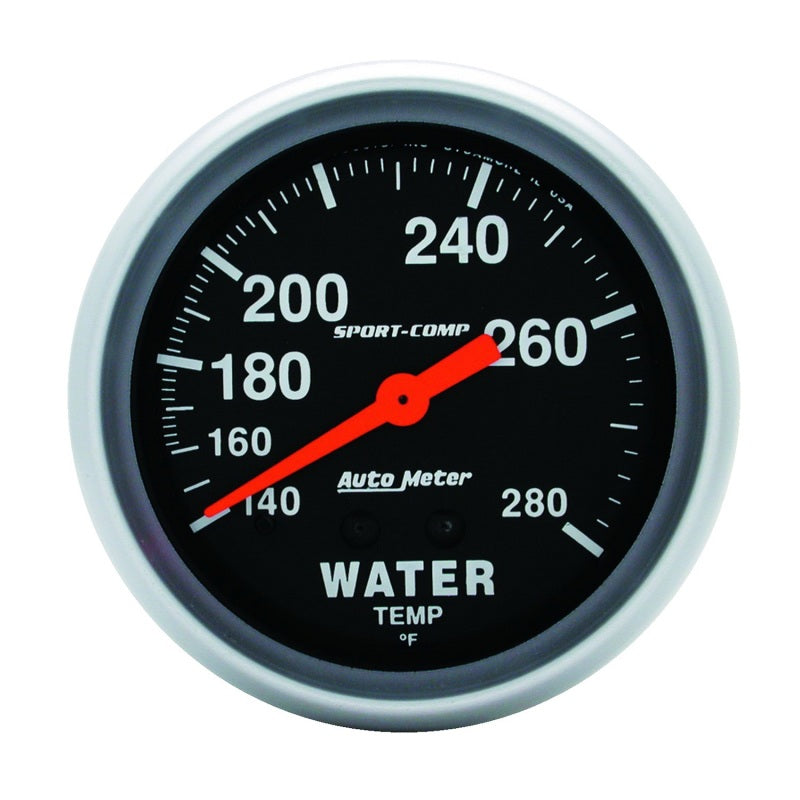 Autometer Sport-Comp 66.7mm 140-280 Degree F PSI Mechanical Water Temperature Gauge 3431