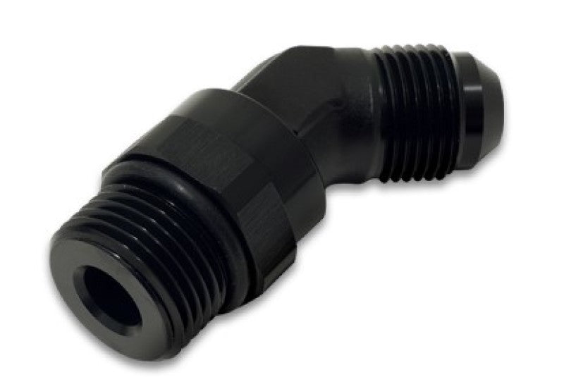 Vibrant -6AN Male Flare to Male -8AN ORB Swivel 45 Degree Adapter Fitting - Anodized Black Vibrant