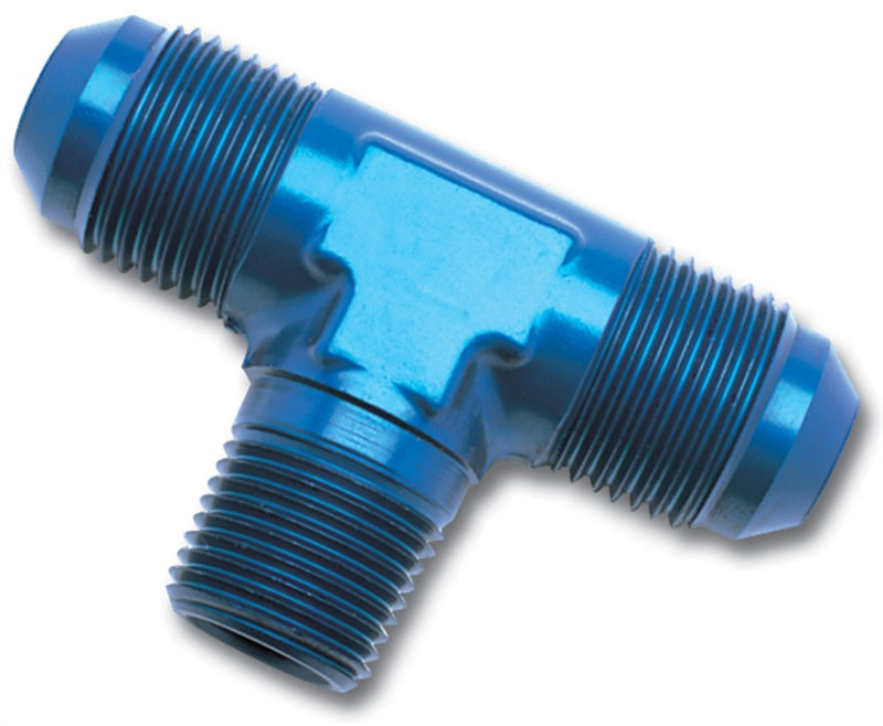 Russell -6 AN Flare to 1/4 in NPT Tee Adapter Blue - 661080