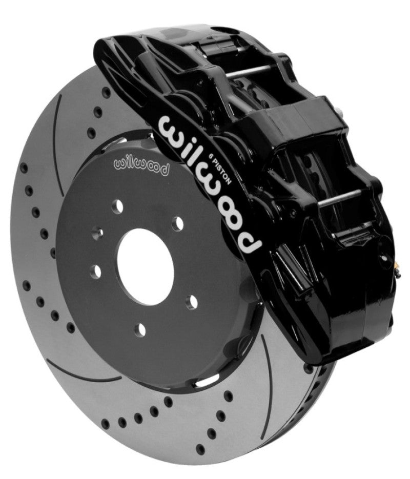 Wilwood SX6R Front Brake Kit 15in SRP Slotted/Drilled Black w/ Lines 14+ Chevy Corvette C7 Wilwood