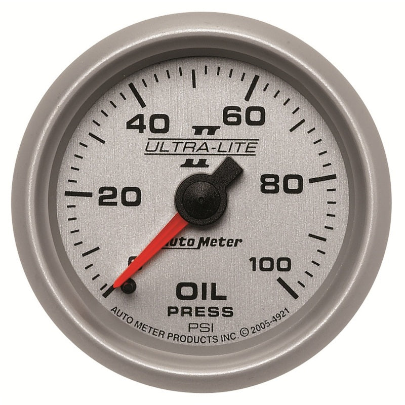 Autometer Ultra-Lite II 52mm 0-100 PSI Mechanical Oil Pressure Gauge 4921