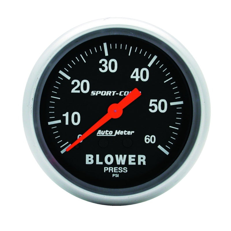 Autometer Sport Comp Mechanical 2 5/8in 60 psi Blower Pressure Gauge 3402