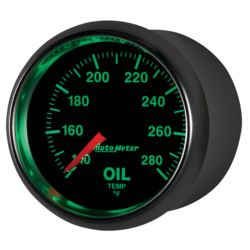 Autometer GS Series 2-1/16in Oil Temperature Gauge 140-280 Degrees Electric Full Sweep 3856