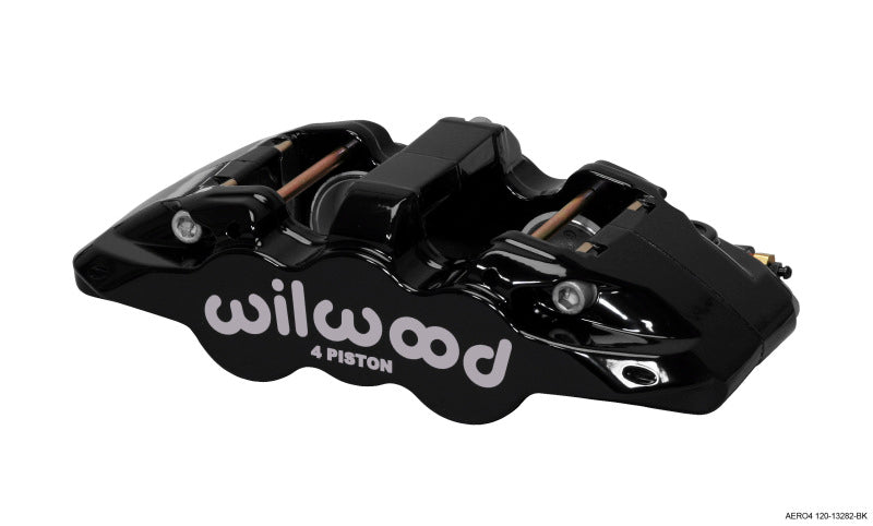 Wilwood Caliper-Aero4-L/H - Black 1.62/1.38in Pistons 1.25in Disc Wilwood