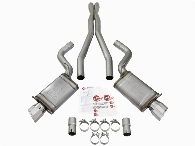 aFe Mach Force-Xp 3in CB Stainless Steel Dual Exhaust System w/Polished Tips 09-15 Cadillac CTS-V aFe