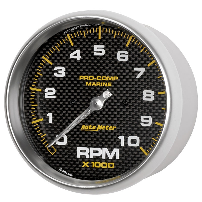 Autometer Marine Carbon Fiber 5in 10K RPM In-Dash Tachometer Gauge 200801-40