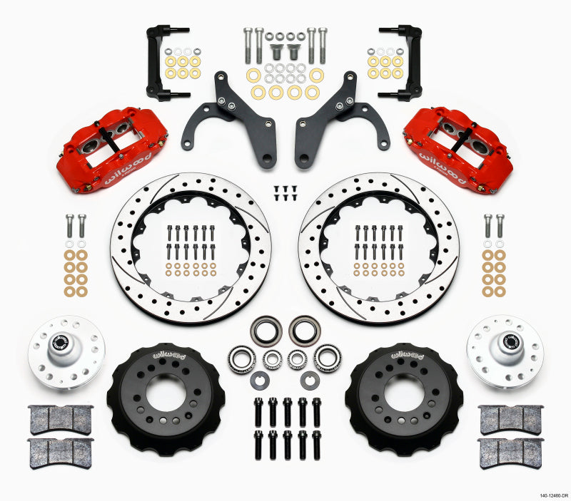 Wilwood Narrow Superlite 6R Front Hub Kit 12.88in Drill Red 59-64 Chevy Impala / 63-64 Corvette Wilwood