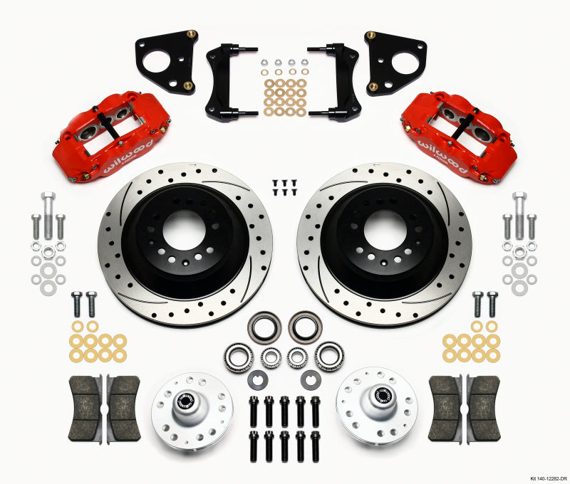Wilwood Narrow Superlite 6R Front Hub & 1PC Rtr Kit 12.88in Dril -Red 62-72 CDP B & E Body-Drum Wilwood