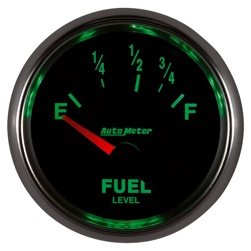 AutoMeter Gauge Fuel Level 2-1/16in. 73 Ohm(e) to 10 Ohm(f) Elec Gs 3815