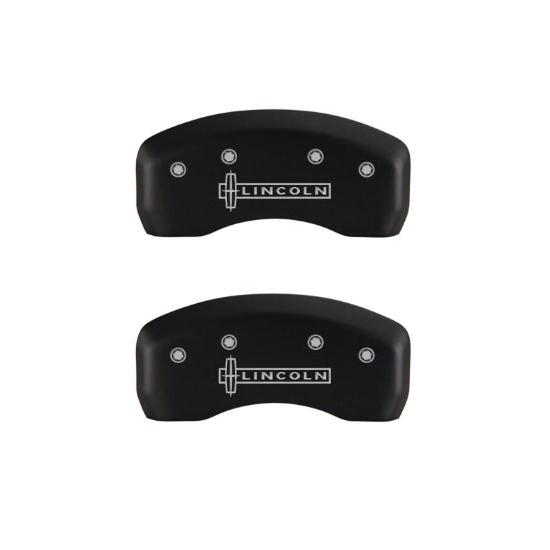 MGP 4 Caliper Covers Engraved Front & Rear Lincoln Red finish silver ch MGP