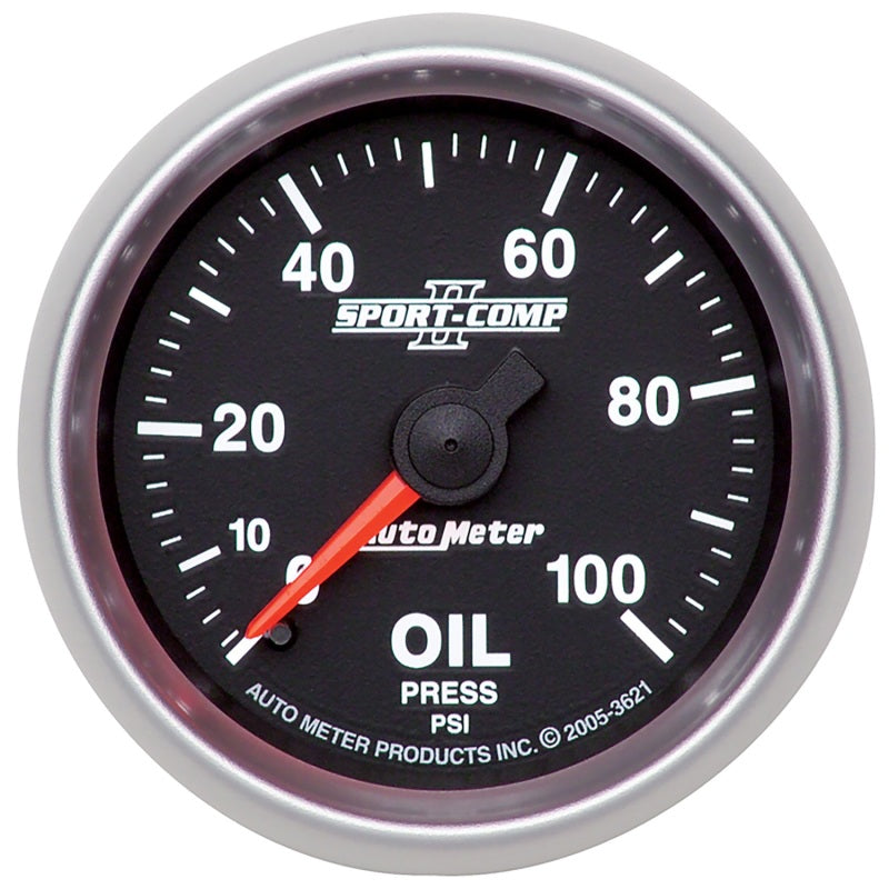 Autometer Sport-Comp II 52mm 0-100 PSI Mechanical Oil Pressure Gauge 3621