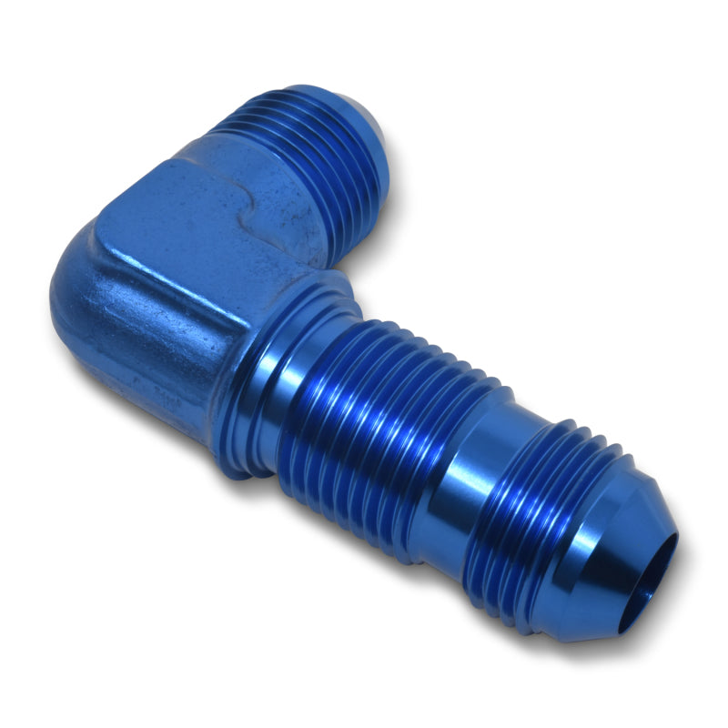 Russell -6 AN 90° Flare Bulkhead Fitting Blue - 661250