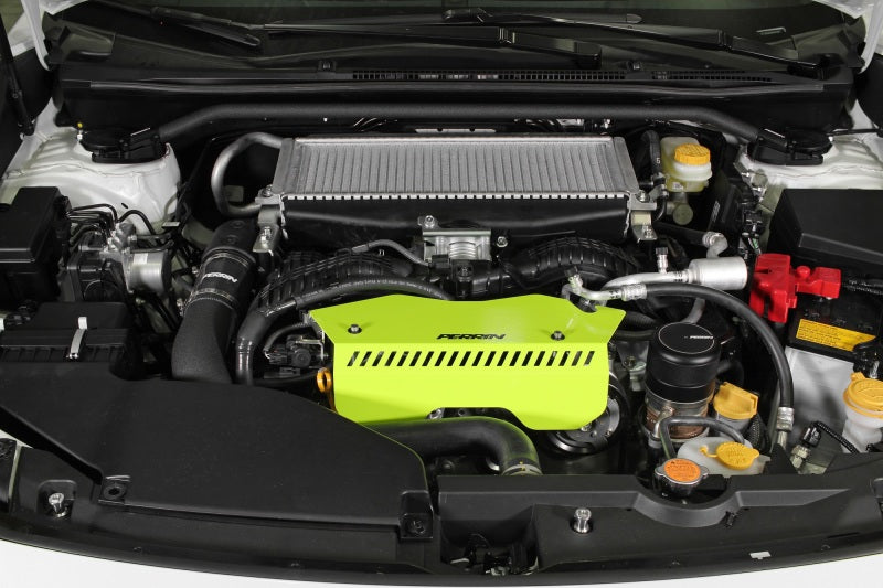 Perrin 2022+ Subaru WRX Pulley Cover - Neon Yellow - eliteracefab.com