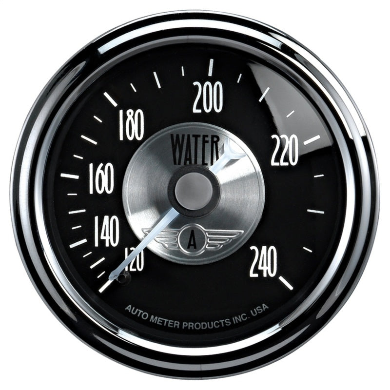 Autometer Prestige Series Black Diamond 2-1/16in 120-240 Deg F Water Temp Gauge 2033