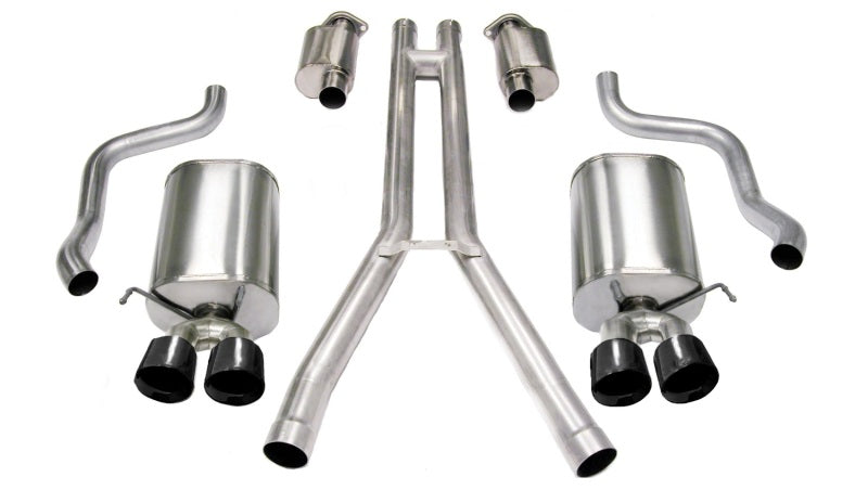 Corsa 04-08 Cadillac XLR 4.6L 25in Cat-Back Dual Rear w Twin 35in Black Pro-Series Tips CORSA Performance