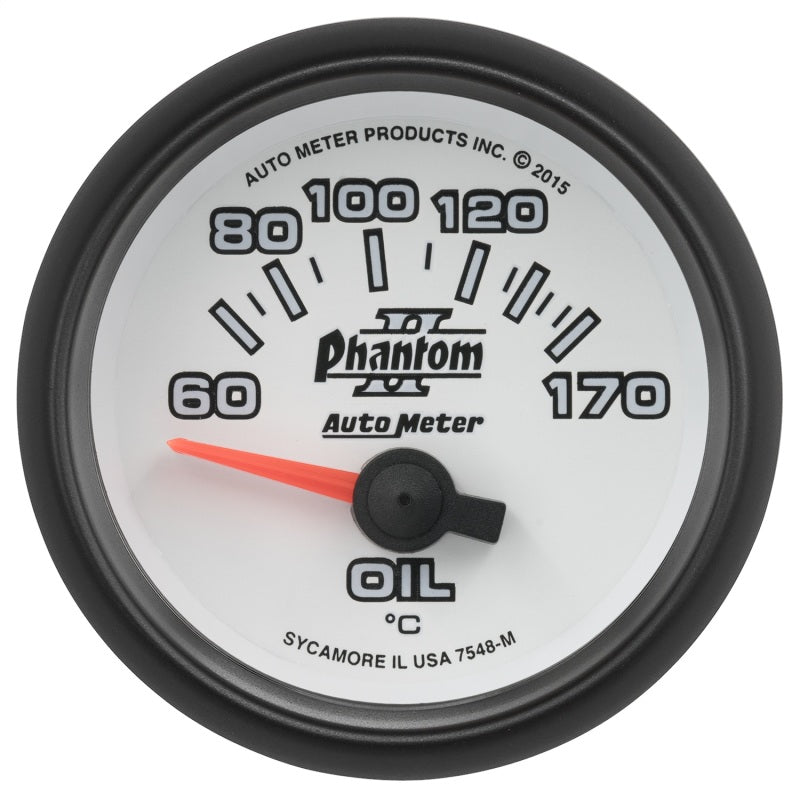 Autometer Phantom II Gauge Oil Temp 2 1/16in 60-170f Electric Phantom II 7548-M