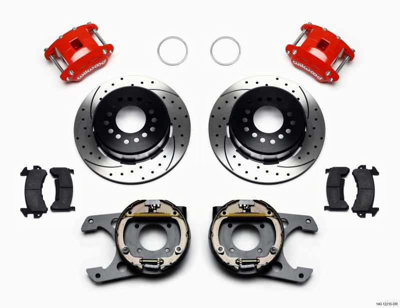Wilwood D154 P/S P-B Kit Drilled-Red Chevy 12 Bolt 2.75in Off w/ C-Clips Wilwood