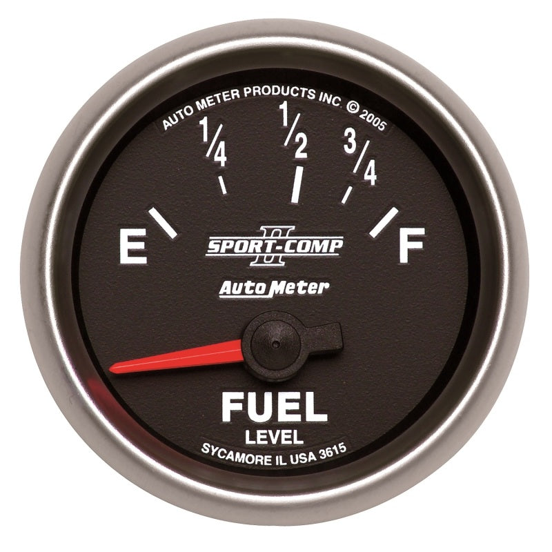 Autometer Sport-Comp II 52mm 73-10 ohms Short Seeep Electronic Fuel Level Gauge 3615