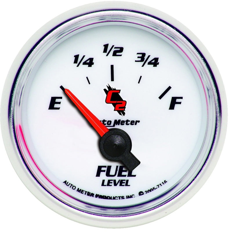 Autometer C2 52mm 240-33 Ohm Short Sweep Electronic Fuel Level Gauge 7116