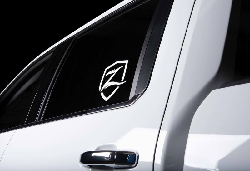 Zone Offroad Shield Decal - 7-Inch White - ZONU9107