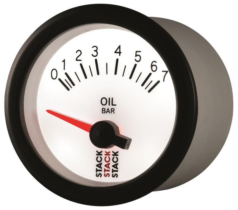 Autometer Stack 52mm 0-7 Bar M10 Male Electric Oil Pressure Gauge - White ST3251