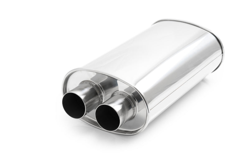 Vibrant Universal Streetpower 2.5in Stainless Steel Dual In-Out Oval Muffler Vibrant