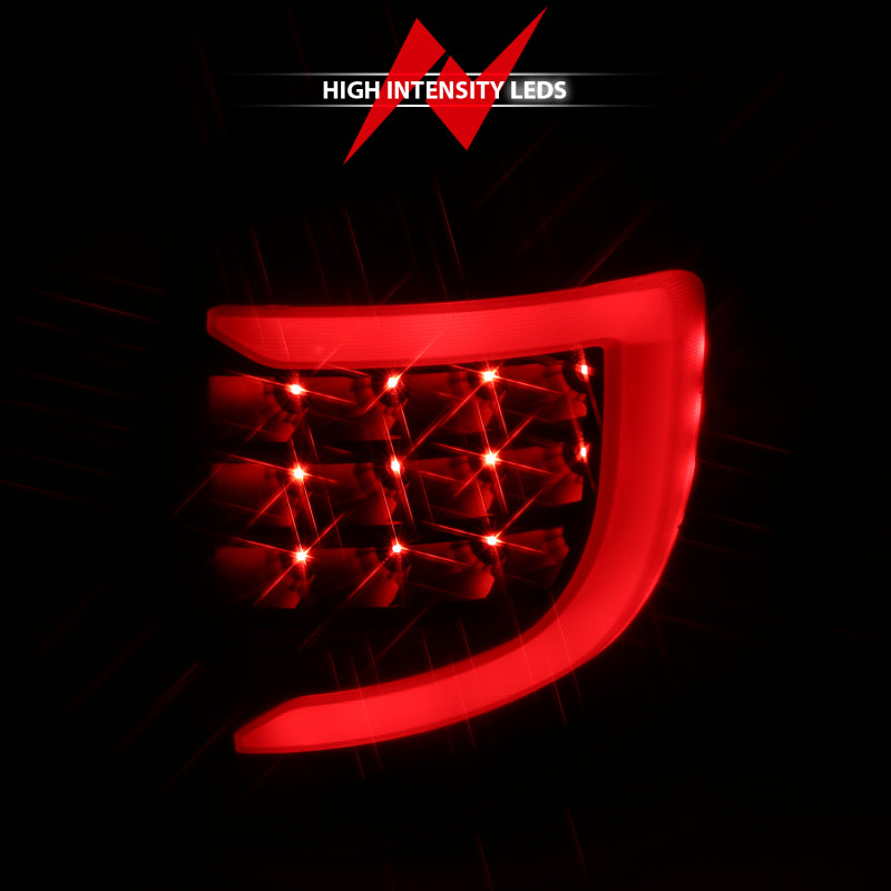 ANZO 2004-2007 Dodge  Grand Caravan LED Tail Lights w/ Light Bar Black Housing Clear Lens ANZO