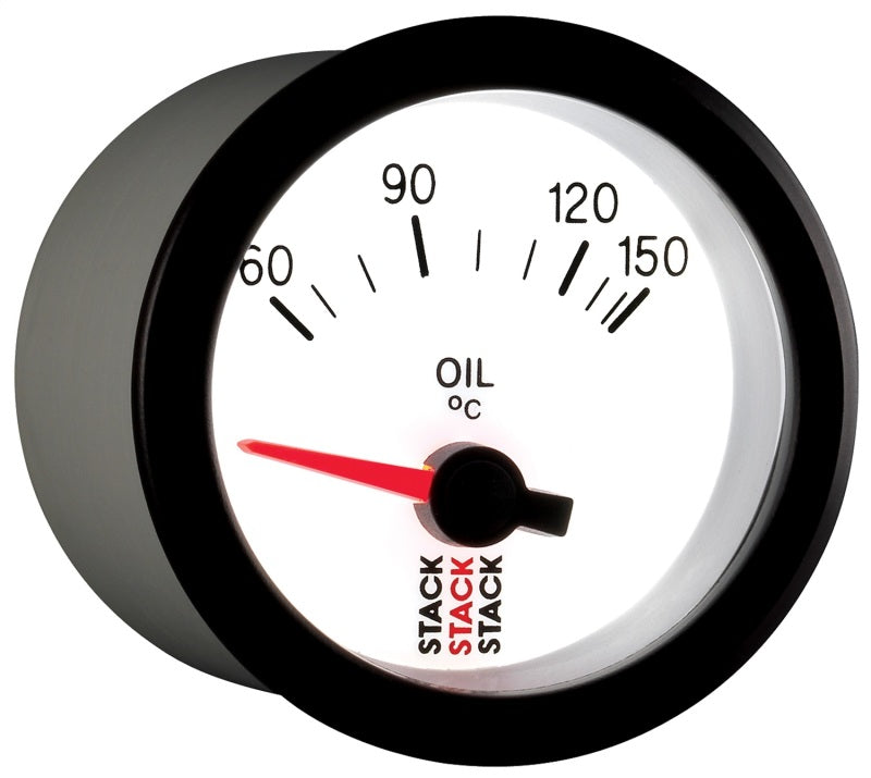 Autometer Stack 52mm 60-150 Deg C M10 Male Electric Oil Temp Gauge - White ST3259
