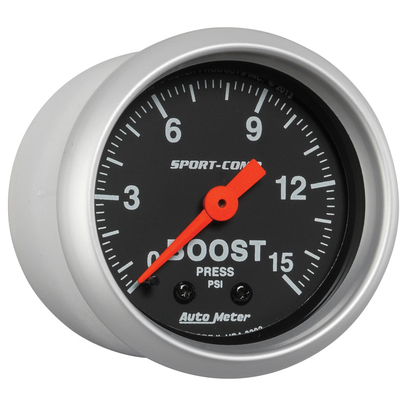 Autometer 2-1/16in 0-15 PSI Mechanical Sport-Comp Boost Pressure Gauge 3302
