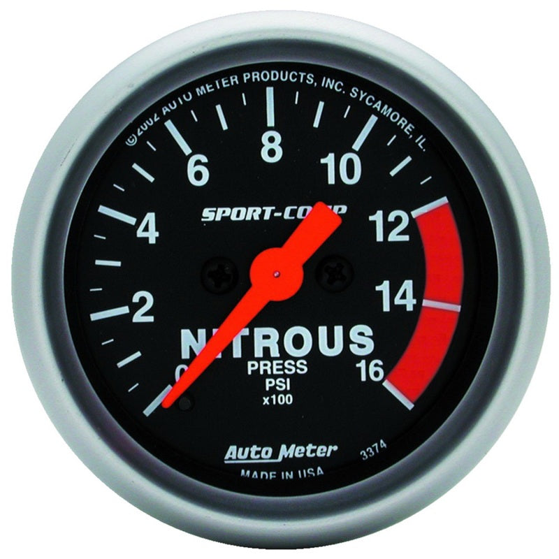 AutoMeter Gauge Nitrous Pressure 2-1/16in. 1600PSI Digital Stepper Motor Sport-Comp 3374