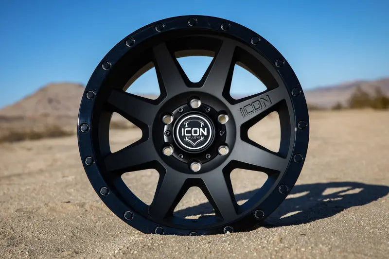 ICON Rebound 17x8.5 5x150 25mm Offset 5.75in BS 110.1mm Bore Double Black Wheel ICON