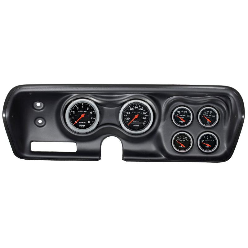 Autometer Sport-Comp 71-74 Charger/ GTX/ Road Runner Dash Kit 6pc Tach/MPH/Fuel/Oil/WTMP/Volt 7030-SC