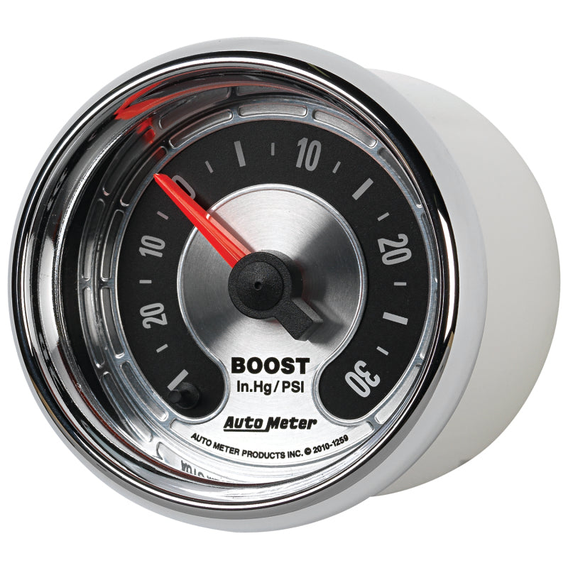 Autometer American Muscle 52mm Full Sweep Electric 30 In Hg.-Vac/30PSI Boost Vacuum Gauge 1259