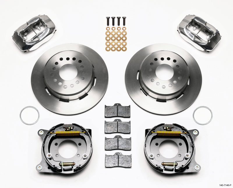 Wilwood Forged Dynalite P/S Park Brake Kit Polished Ford 8.8 w/2.5in Offset-5 Lug Wilwood