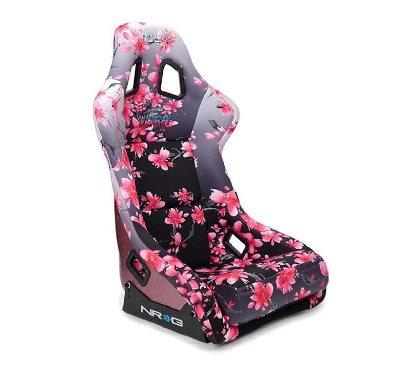 NRG FRP Bucket Seat PRISMA Japanese Cherry Blossom Edition W/ Pink Pearlized Back - Medium - FRP-303-SAKURA NRG